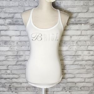 Victoria's Secret White Bride Rhinestone Racerback Tank Top